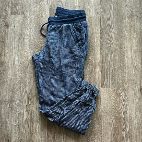 Athleta Bali Striped Linen Ankle Pants - Picture 1 of 6